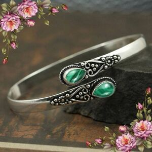 Fake Turquoise Decor Cuff Bangle western bohemian style